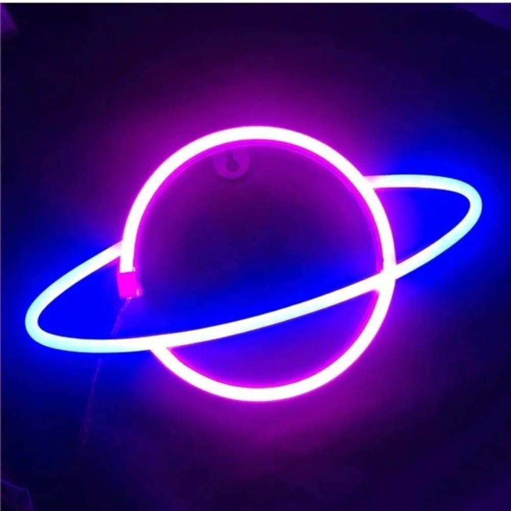 Outer Space Planet Universe Neon Light Room Decor